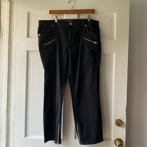 Te Amo Black Zipper Jeans